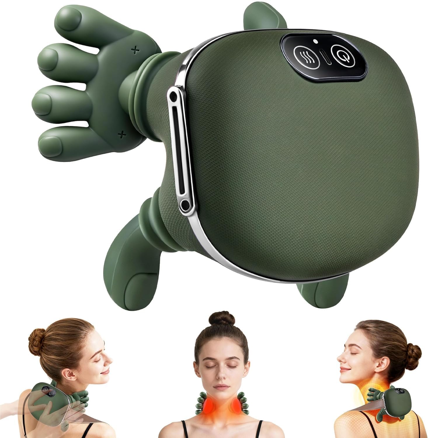 Neck Back & Leg Heat Massager, Deep Tissue Shiatsu 4D Kneading for Pain Relief